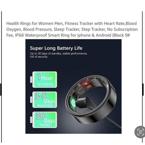 NEW Smart Fitness Ring gold heart rate  sleep tracker step tracker size 7 - Picture 8 of 10